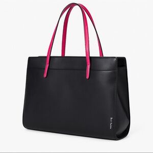 Paul Smith Black & Pink Leather Trimmed Satchel Bag